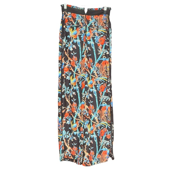 Club Monaco High Waisted Bird/Floral Print Wide Silk Pants Womens Size 6‎ - Picture 4 of 13